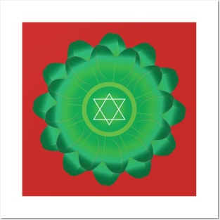 Heart Chakra, Aanahata Chakra Yoga and Meditation Posters and Art